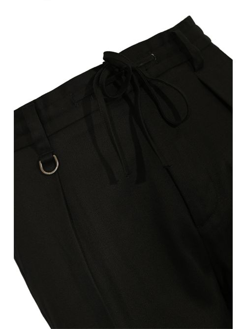Pantalone in gabardina con coulisse Nero Paolo Pecora | B021 51839000